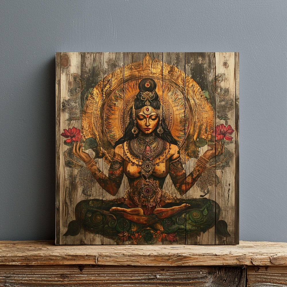 Goddess Pachamama Canvas Art, Earth Mother Boho Wall Decor, Spiritual Nature Goddess Art, Eco-Friendly Canvas Art Gift