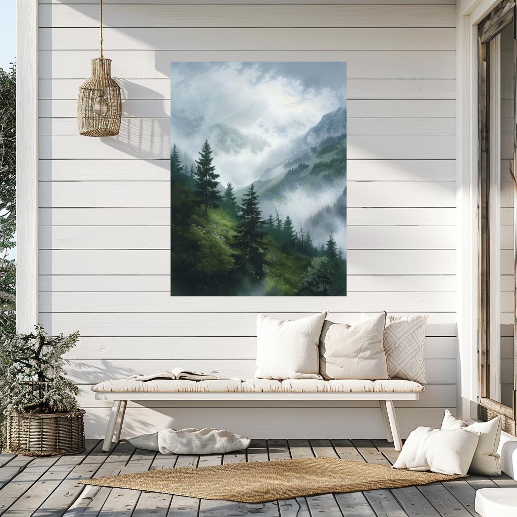 Foggy Mountain Canvas Art, Misty Mountain Canvas, Foggy Mountain Wall Art, Scenery Wall Art, Mountain Wall Decor, Nature Scenery Wall Decor