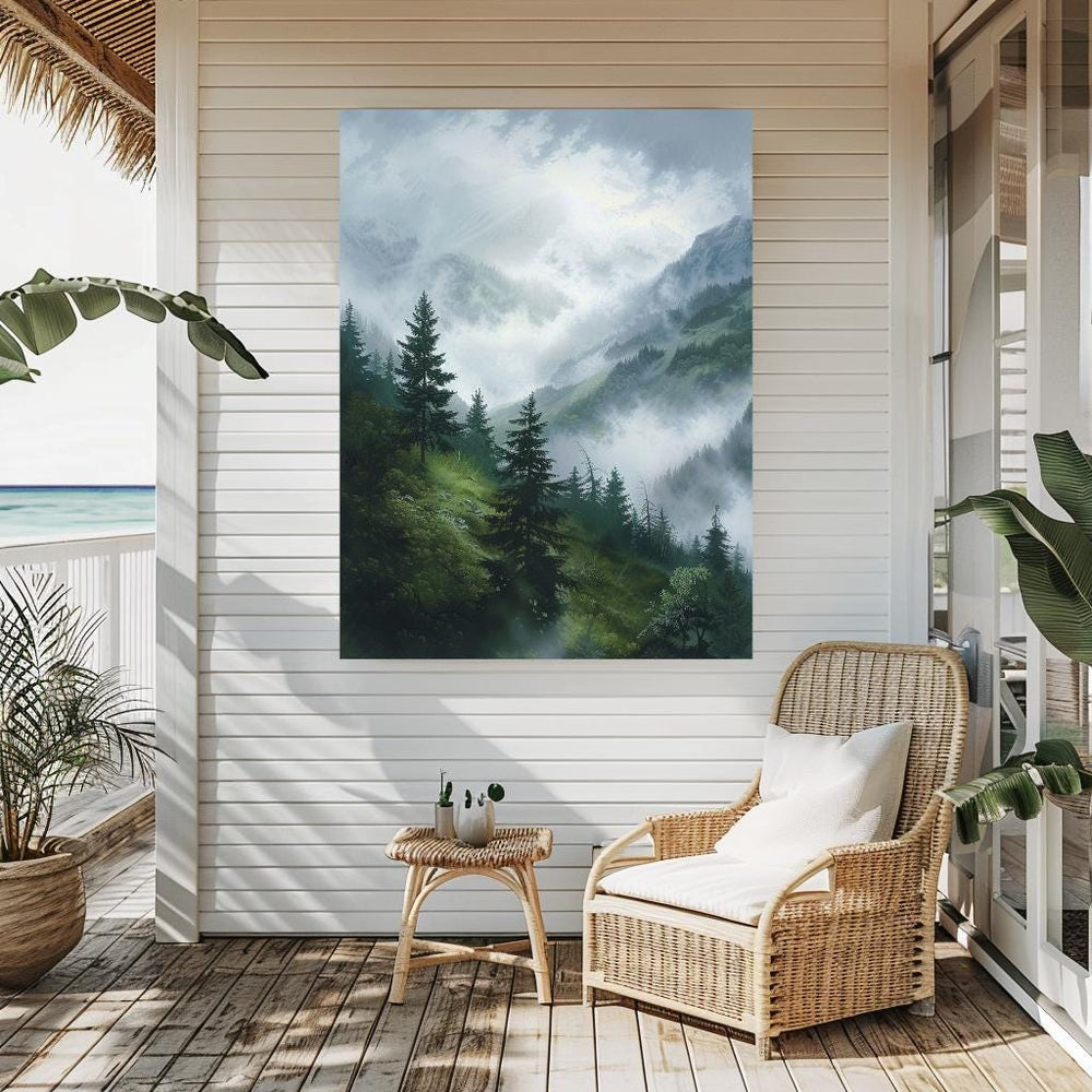 Foggy Mountain Canvas Art, Misty Mountain Canvas, Foggy Mountain Wall Art, Scenery Wall Art, Mountain Wall Decor, Nature Scenery Wall Decor