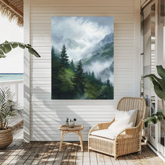 Foggy Mountain Canvas Art, Misty Mountain Canvas, Foggy Mountain Wall Art, Scenery Wall Art, Mountain Wall Decor, Nature Scenery Wall Decor