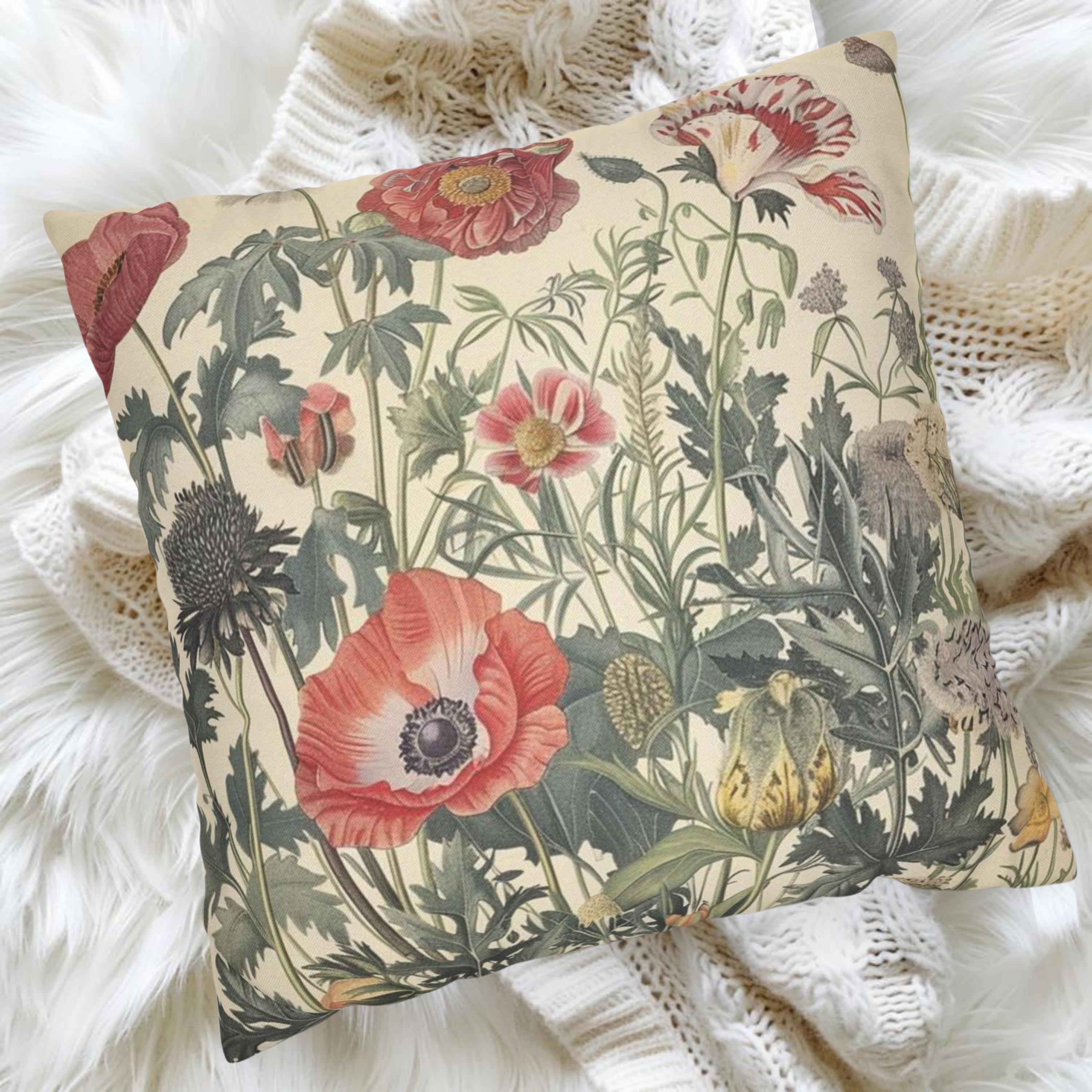 William Morris Wildflowers Pillow, Vintage Floral Throw Pillow, Botanical Accent Pillow for Living Room or Bedroom, Floral Pillow Case