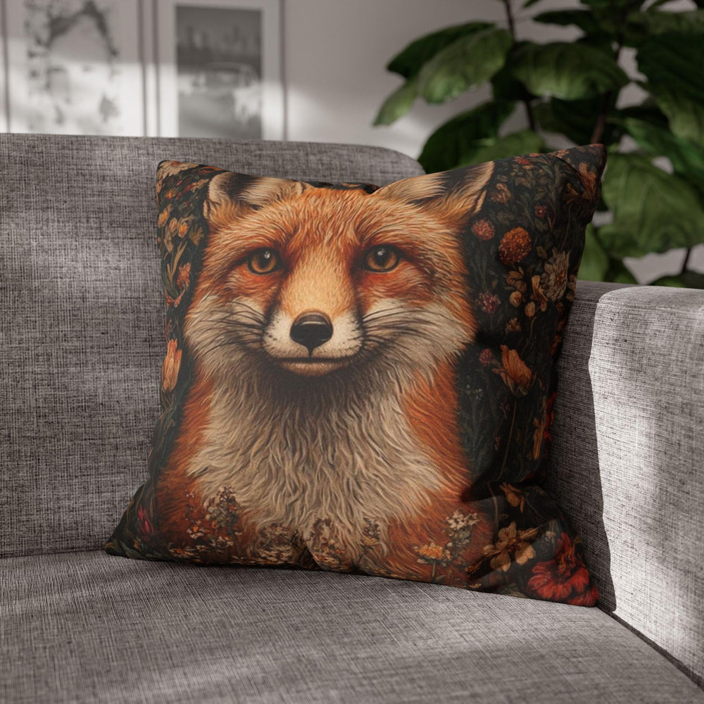 William Morris Fox Pillow, Vintage Animal Pillow Cover, Botanical Throw Pillow for Living Room or Bedroom, Nature-Inspired Accent Pillow