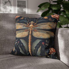 William Morris Dragonfly Pillow, Vintage Insect Accent Pillow, Botanical Throw Pillow, Floral Insect Cushion, Nature-Inspired Pillow Case
