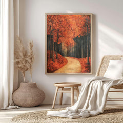 William Morris Style Autumn Forest Wall Art Print, Fall Woodland Decor, Rustic Autumn Home Decor, Nature Inspired Home Gallery