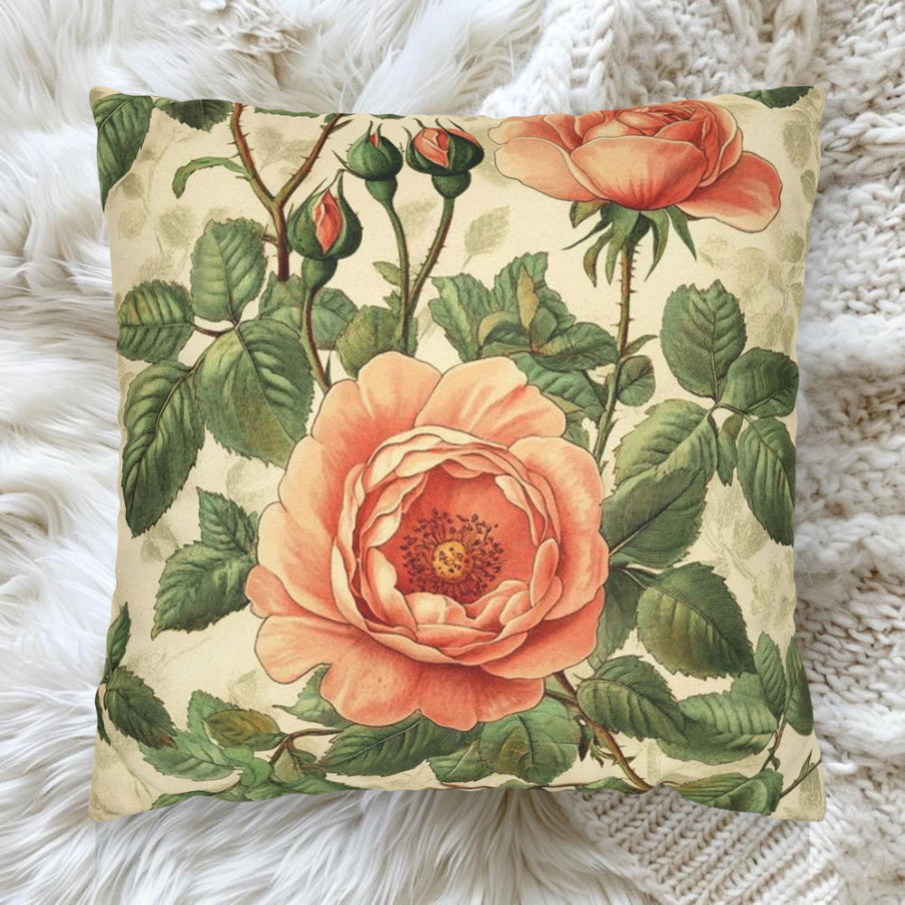 William Morris Rose Pillow, Art Nouveau Floral Pillow Cover for Sofa or Bed, Vintage William Morris Style Cushion, Botanical Throw Pillow