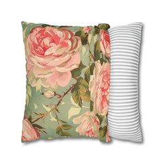 20th Century Vintage Inspired Shabby Chic Pink Dahlia Pillow Decor, Pink Floral Living Room Accessory, Floral Home Decor Pillow