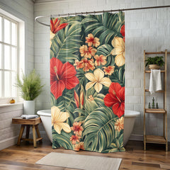 Tommy Bahama Inspired Pattern Shower Curtain, Tropical Design Bathroom Décor, Serene Curtain Print, Dorm Decoration