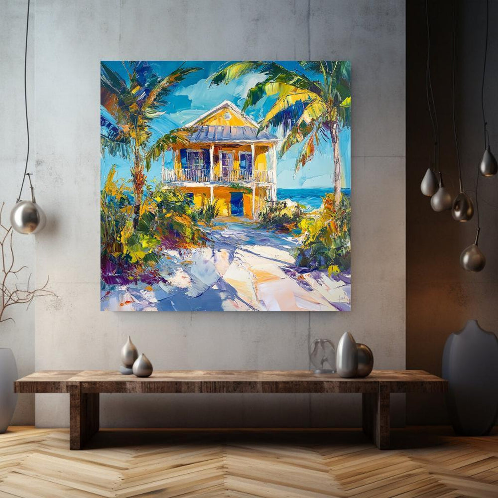 Beach House Wall Canvas, Above Bed Decor, Beach Canvas Wall Art, Botanical Wall Art, Beachy Wall Art Print, Aesthetic Wall Art Decor