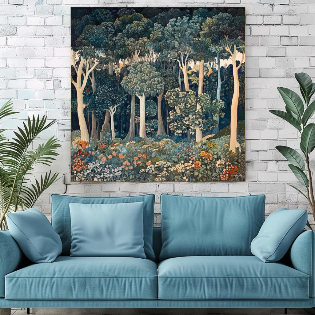 Forest Wall Canvas Art, William Morris Wall Art, Forest Wall Art, Grandma Gift, Nature Wall Art, Aesthetic Wall Art, Vintage Wall Art Canvas