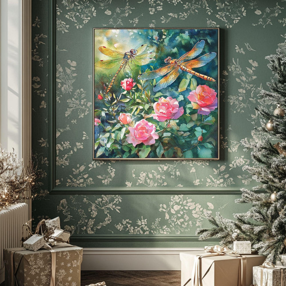 Flower Canvas Art, Vibrant Floral Wall Decor, Modern Boho Artwork for Living Room or Bedroom, Unique Gift for Art Lovers