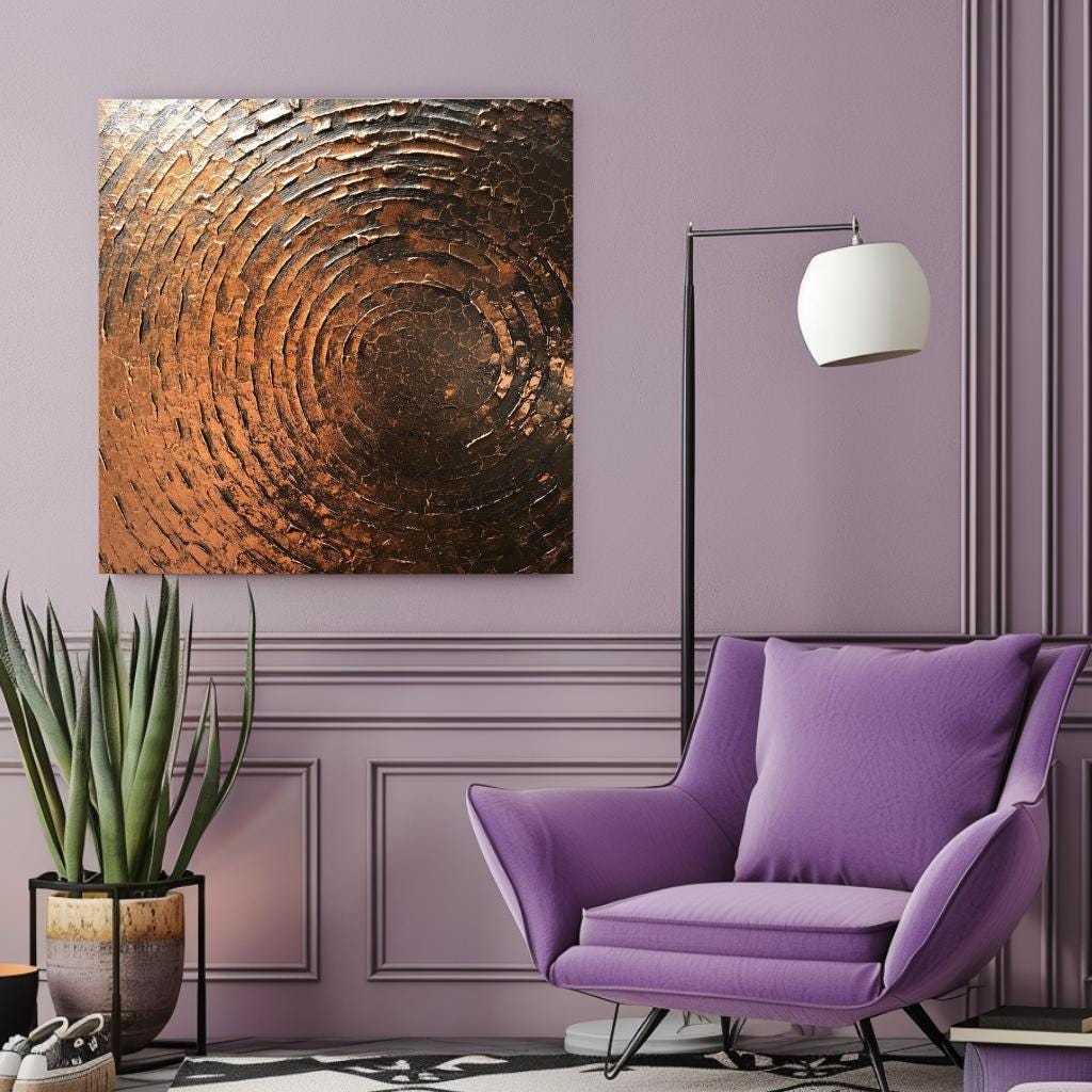 Copper Brown Abstract Canvas, Square Wall Art, Aesthetic Wall Art, Wabi Sabi Aesthetic Art, Contemporary Print, Abstract Wall Art Decor