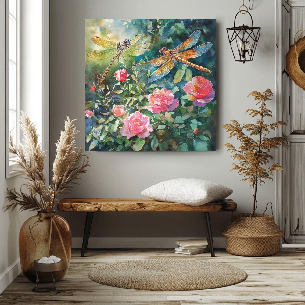 Flower Canvas Art, Vibrant Floral Wall Decor, Modern Boho Artwork for Living Room or Bedroom, Unique Gift for Art Lovers