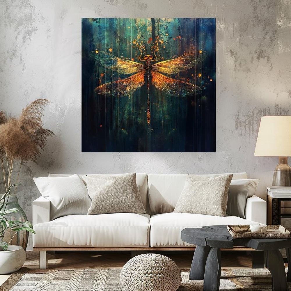 Mystical Dragonfly Wall Art, Spiritual Wall Art, Large Wall Art, Nature Wall Art, Above Bed Decor, Insect Wall Art, Mystical Wall Decor