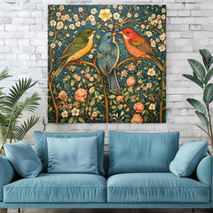Birds Vintage Wall Art, William Morris Inspired Art, Vintage Home Decor, Vintage Wall Art, Living Room Wall Room, Nature Bird Wall Art
