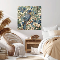 William Morris Wall Art Vintage Blue Bird, William Morris Inspired Print, Vintage Bird Home Decor, Gift for Bird Lovers