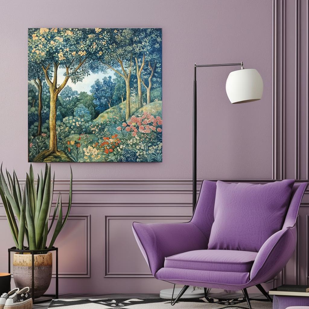 William Morris Wall Art Spring Forest Wall Canvas, Vintage Wall Art, Large Wall Art, Grandma Gift, Nature Wall Art, Aesthetic Wall Art,