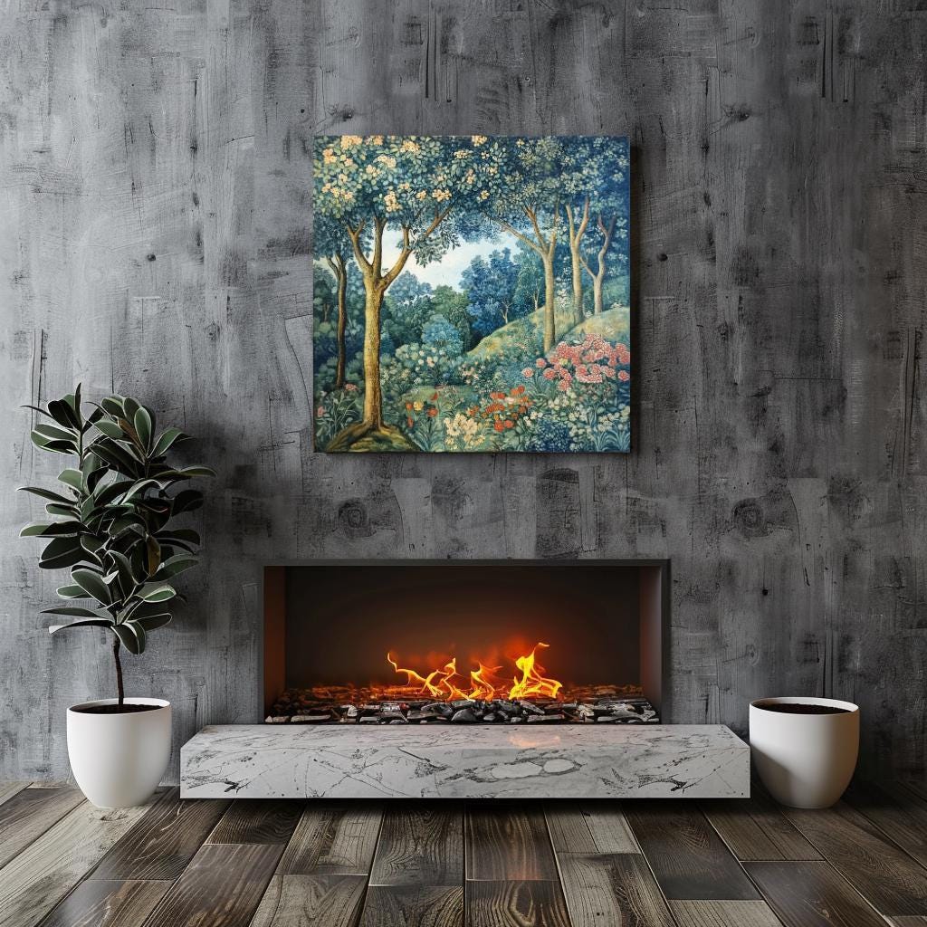 William Morris Wall Art Spring Forest Wall Canvas, Vintage Wall Art, Large Wall Art, Grandma Gift, Nature Wall Art, Aesthetic Wall Art,