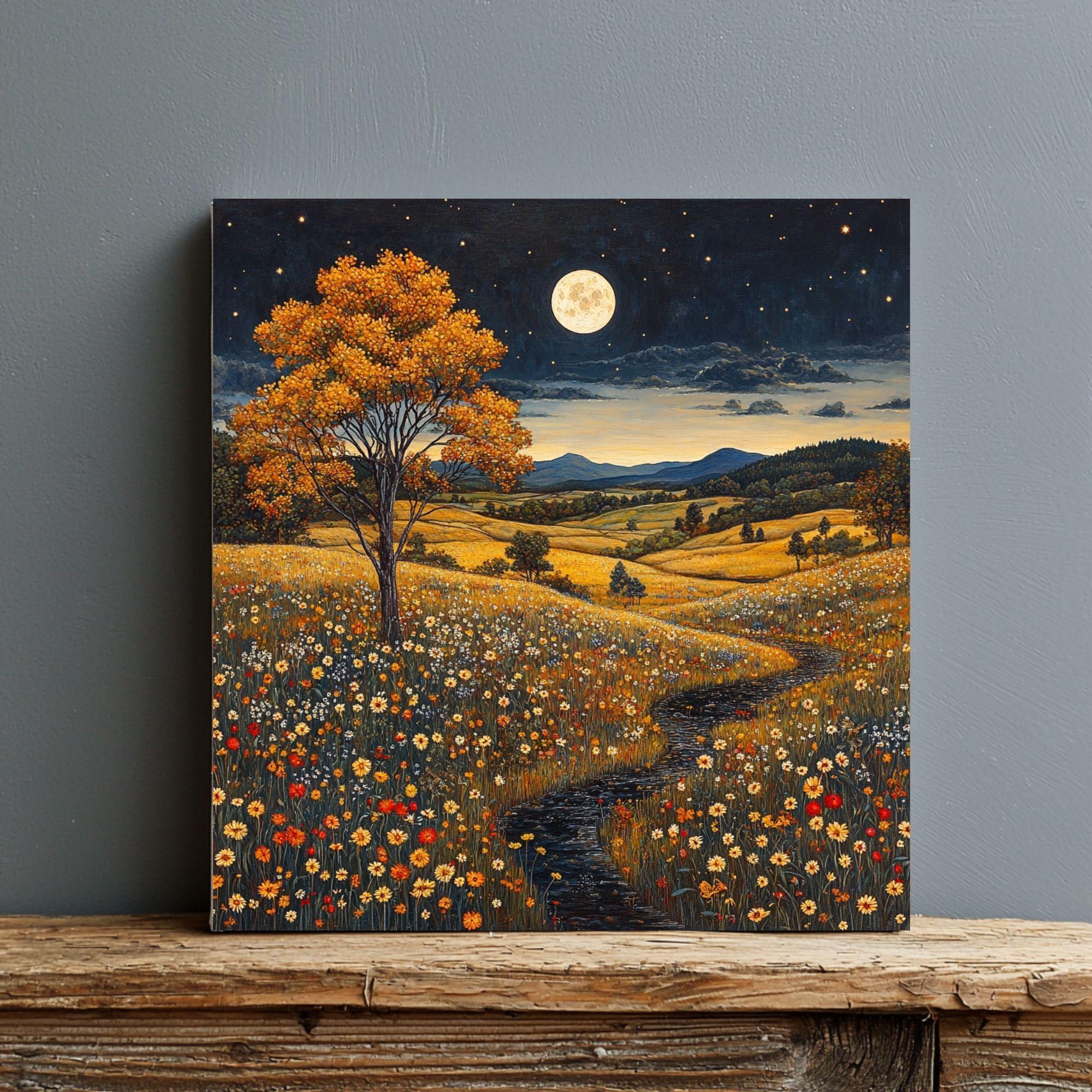 William Morris Art Autumn Forest Canvas Wall Art, Vintage Botanical Art, Rustic Autumn Decor, Elegant Seasonal Canvas Print