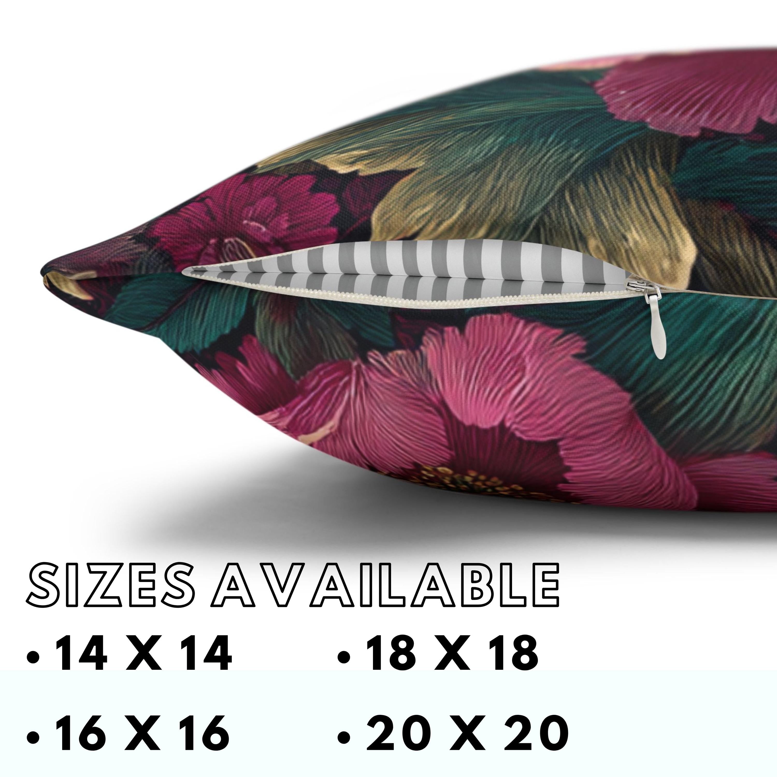 Pink Peony Pillow, Deep Green Floral Cushion, Botanical Garden Throw Pillow, Romantic Bloom Decor, Cottagecore Nature Accent