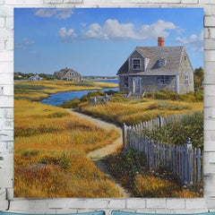 Peaceful Beach House Canvas, Coastal Wall Art, Above Bed Art, Black Framed Wall Art, Beachy Wall Art, Vintage Wall Art, Aesthetic Wall Art