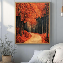 William Morris Style Autumn Forest Wall Art Print, Fall Woodland Decor, Rustic Autumn Home Decor, Nature Inspired Home Gallery