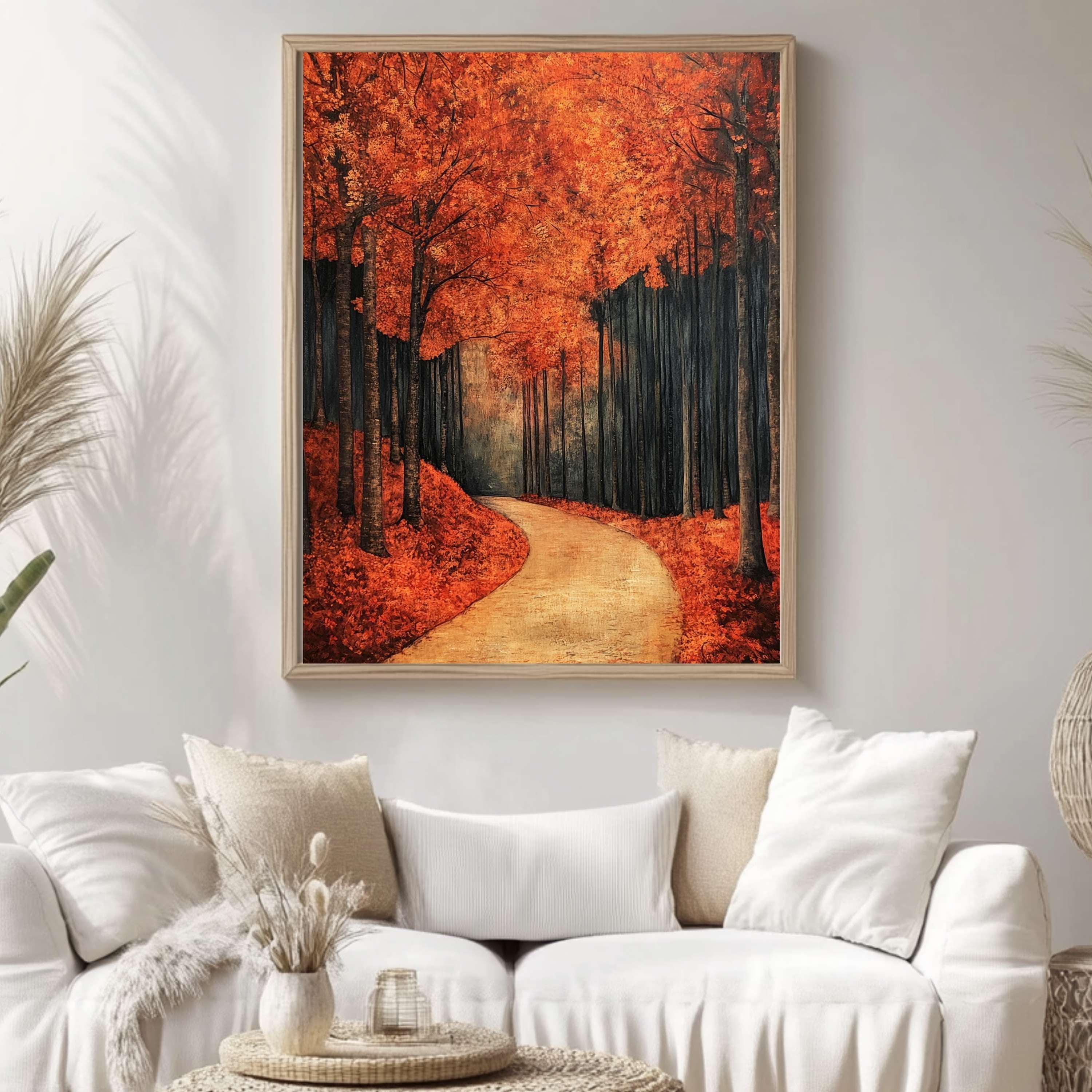William Morris Style Autumn Forest Wall Art Print, Fall Woodland Decor, Rustic Autumn Home Decor, Nature Inspired Home Gallery