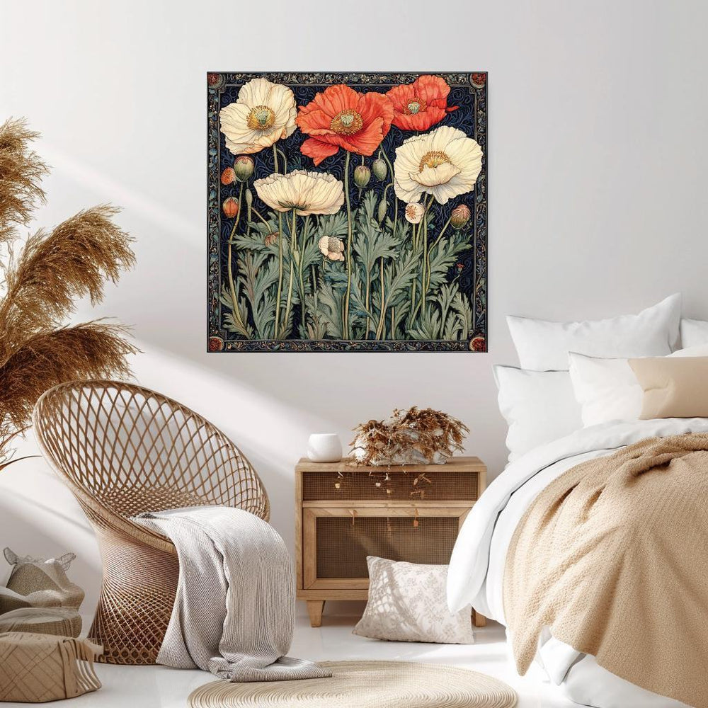 Floral William Morris Wall Art, Vintage Wall Art, Living Room Wall Art, Floral Wall Art, Above Bed Decor, Morris Inspired Wall Canvas
