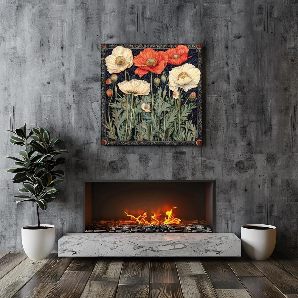 Floral William Morris Wall Art, Vintage Wall Art, Living Room Wall Art, Floral Wall Art, Above Bed Decor, Morris Inspired Wall Canvas