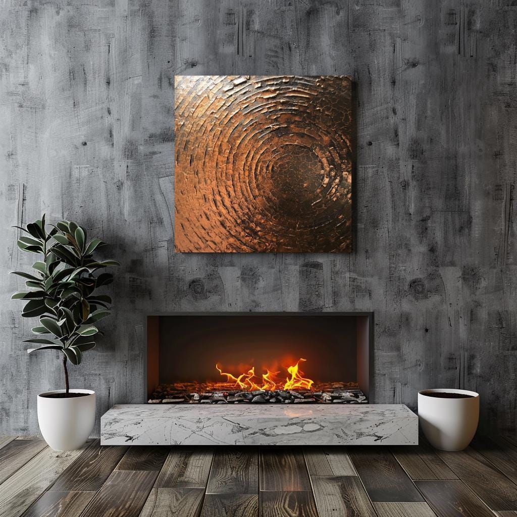 Copper Brown Abstract Canvas, Square Wall Art, Aesthetic Wall Art, Wabi Sabi Aesthetic Art, Contemporary Print, Abstract Wall Art Decor