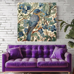 William Morris Wall Art Vintage Blue Bird, William Morris Inspired Print, Vintage Bird Home Decor, Gift for Bird Lovers