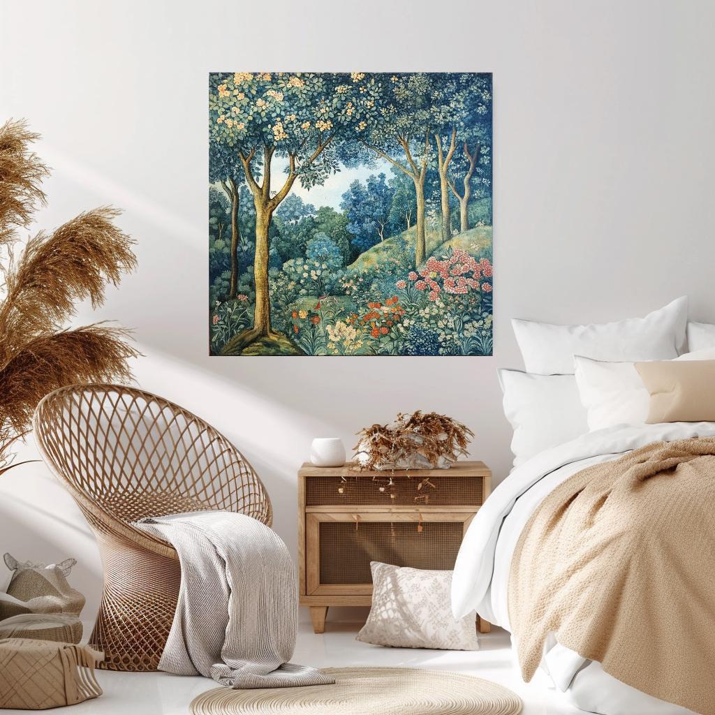 William Morris Wall Art Spring Forest Wall Canvas, Vintage Wall Art, Large Wall Art, Grandma Gift, Nature Wall Art, Aesthetic Wall Art,