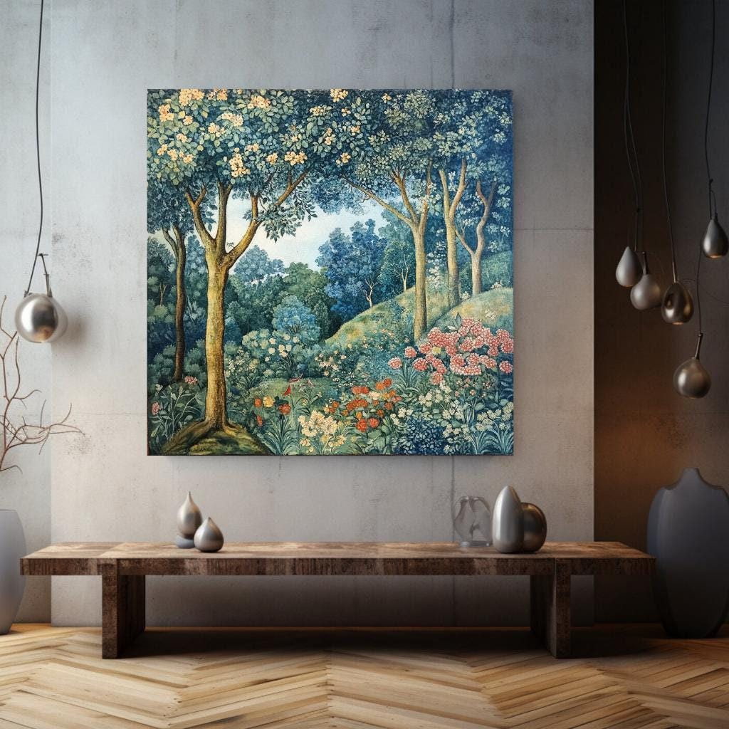 William Morris Wall Art Spring Forest Wall Canvas, Vintage Wall Art, Large Wall Art, Grandma Gift, Nature Wall Art, Aesthetic Wall Art,