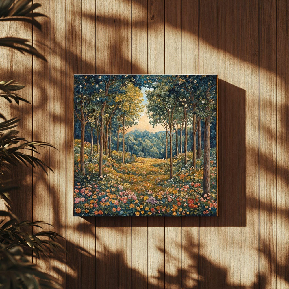 Autumn Forest Canvas Wall Art, William Morris Art Decor, Vintage-Inspired Wall Decor, Botanical Forest Scene, Vintage Style Autumn Forest