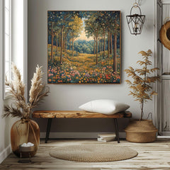 Autumn Forest Canvas Wall Art, William Morris Art Decor, Vintage-Inspired Wall Decor, Botanical Forest Scene, Vintage Style Autumn Forest