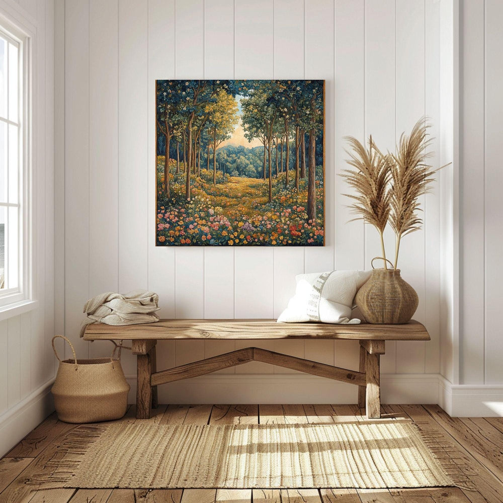 Autumn Forest Canvas Wall Art, William Morris Art Decor, Vintage-Inspired Wall Decor, Botanical Forest Scene, Vintage Style Autumn Forest
