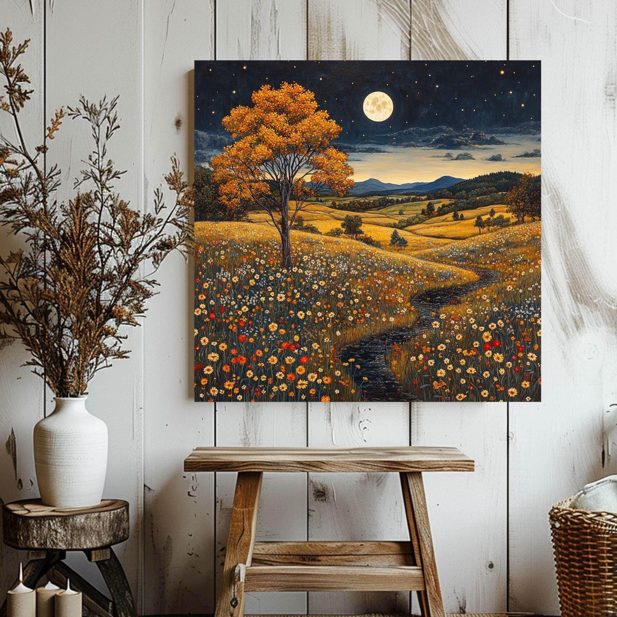 William Morris Art Autumn Forest Canvas Wall Art, Vintage Botanical Art, Rustic Autumn Decor, Elegant Seasonal Canvas Print