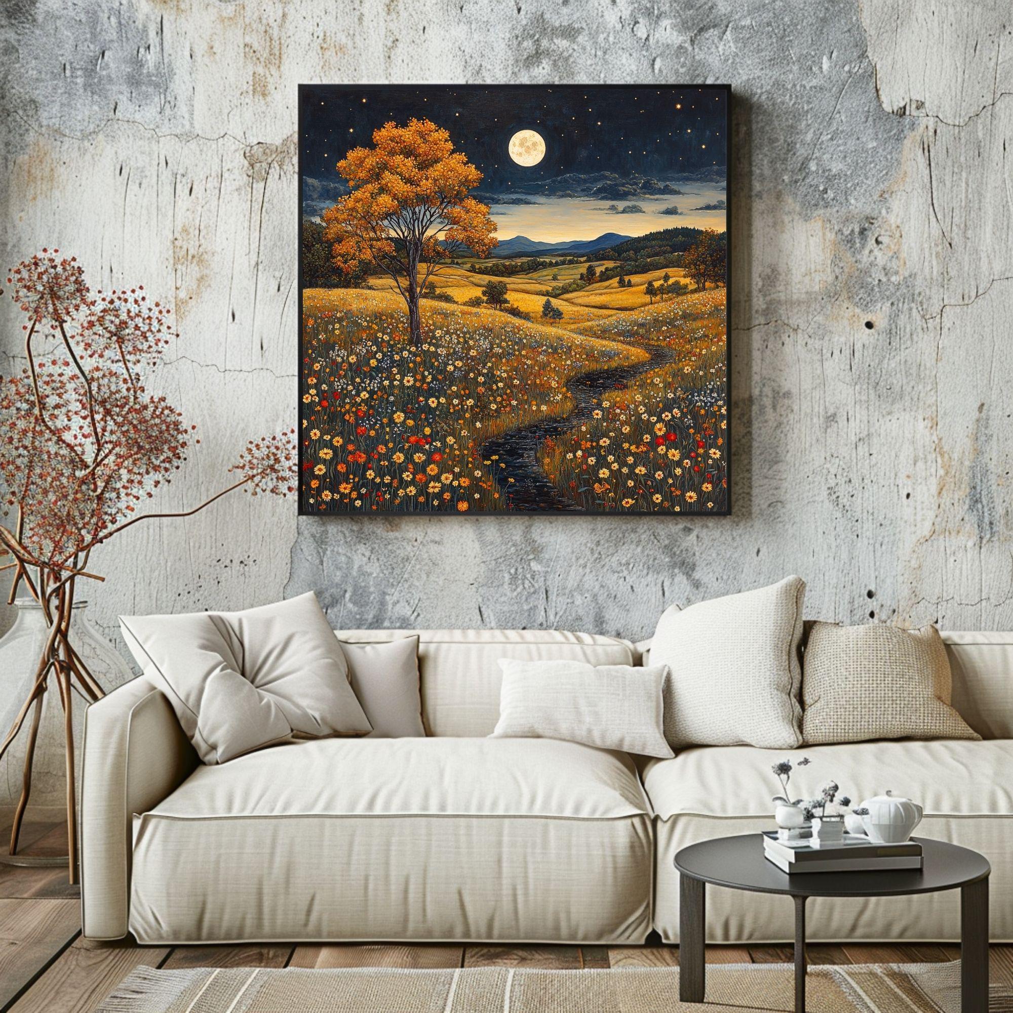 William Morris Art Autumn Forest Canvas Wall Art, Vintage Botanical Art, Rustic Autumn Decor, Elegant Seasonal Canvas Print