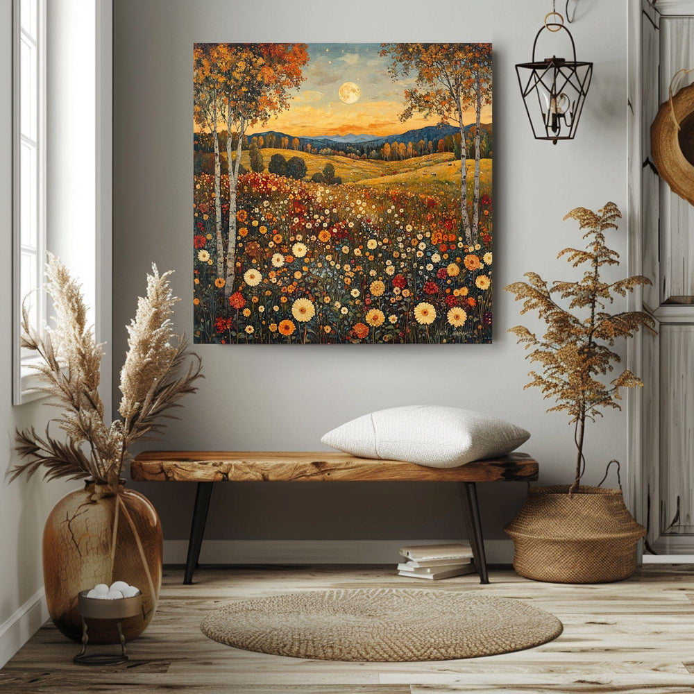 Autumn Field Canvas Art, William Morris Art Decor, Vintage-Inspired Wall Decor, Botanical Forest Scene, Arts & Crafts Movement Style