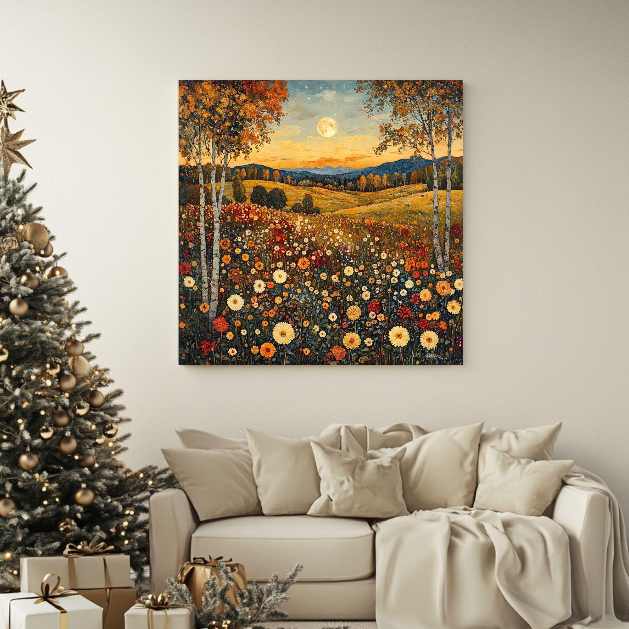 Autumn Field Canvas Art, William Morris Art Decor, Vintage-Inspired Wall Decor, Botanical Forest Scene, Arts & Crafts Movement Style