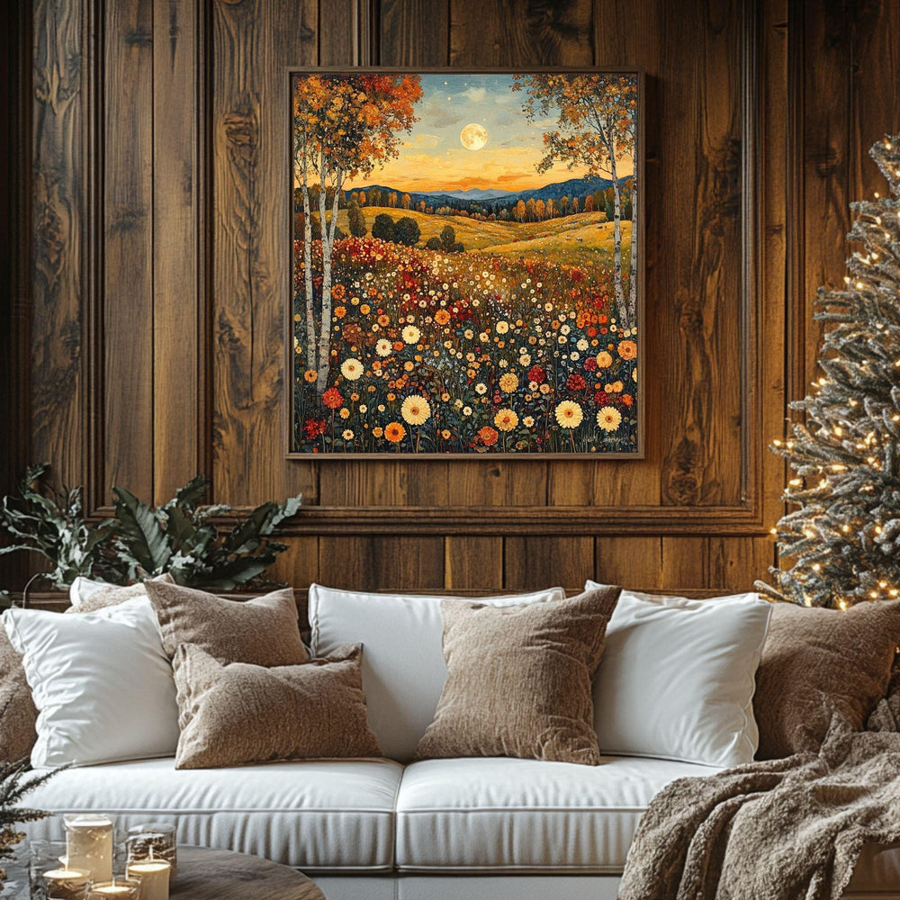 Autumn Field Canvas Art, William Morris Art Decor, Vintage-Inspired Wall Decor, Botanical Forest Scene, Arts & Crafts Movement Style