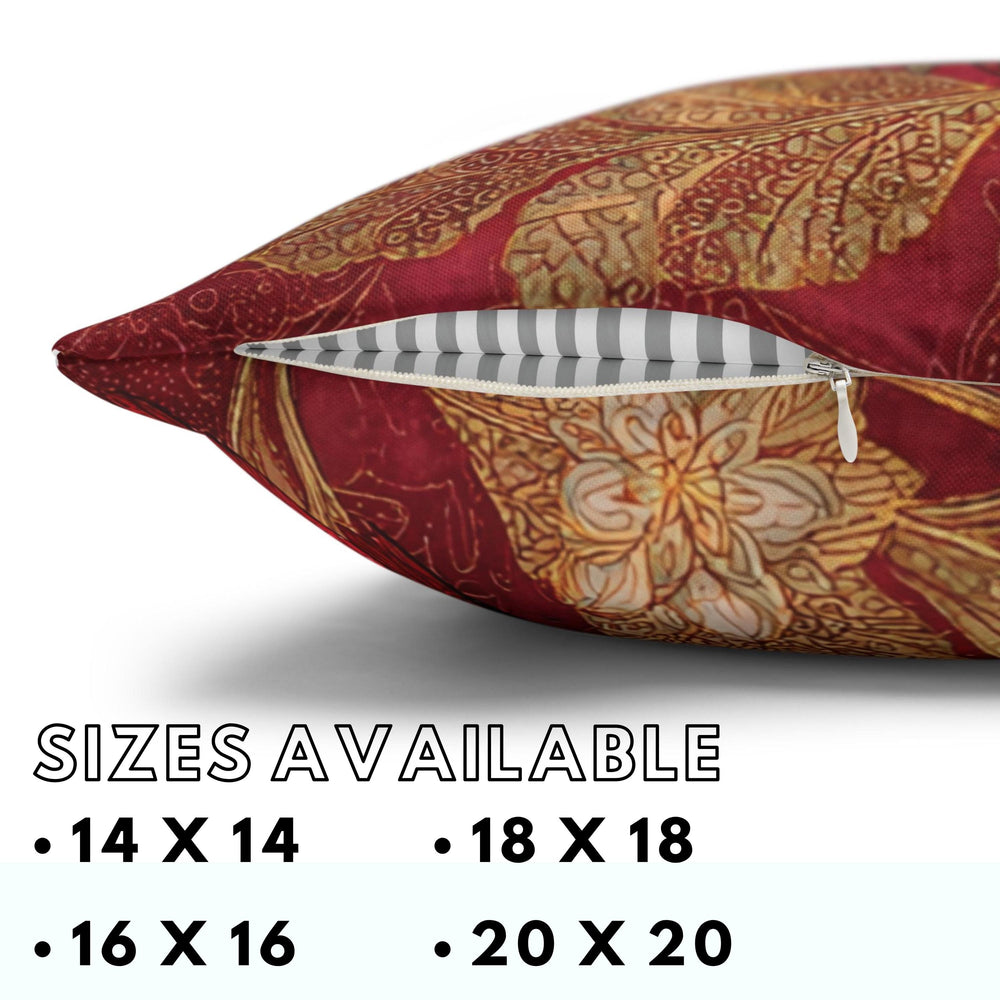 Red Cardinal Pillow, Batik Style Bird Cushion, Autumn Bird Throw Pillow, Nature-Inspired Decor, Rustic Woodland Accen