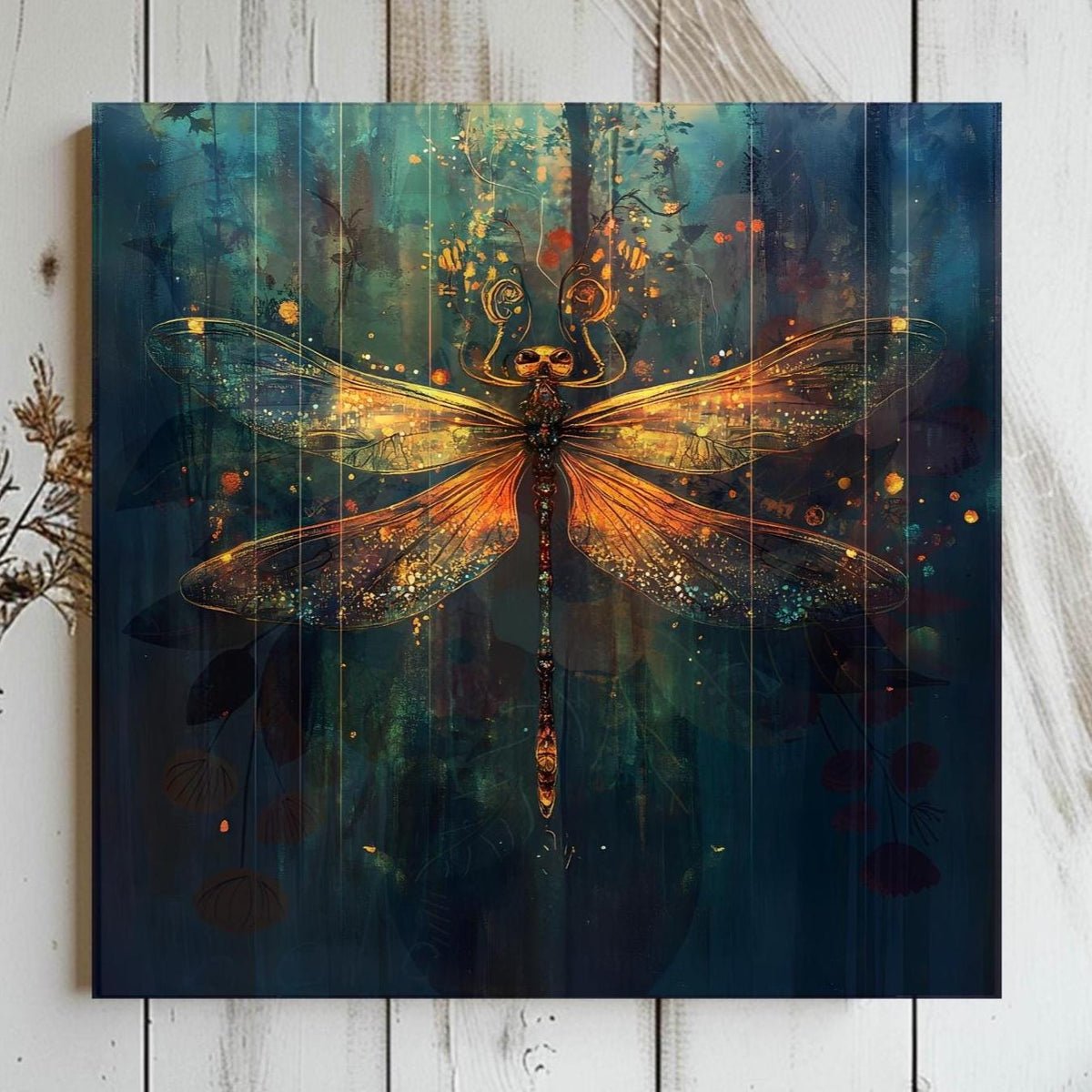 Mystical Dragonfly Wall Art, Spiritual Wall Art, Large Wall Art, Nature Wall Art, Above Bed Decor, Insect Wall Art, Mystical Wall Decor