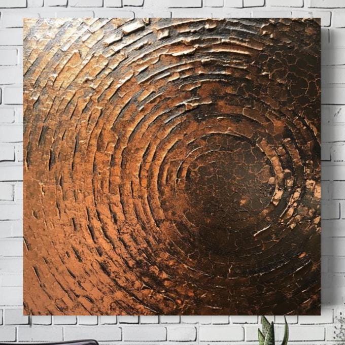 Copper Brown Abstract Canvas, Square Wall Art, Aesthetic Wall Art, Wabi Sabi Aesthetic Art, Contemporary Print, Abstract Wall Art Decor