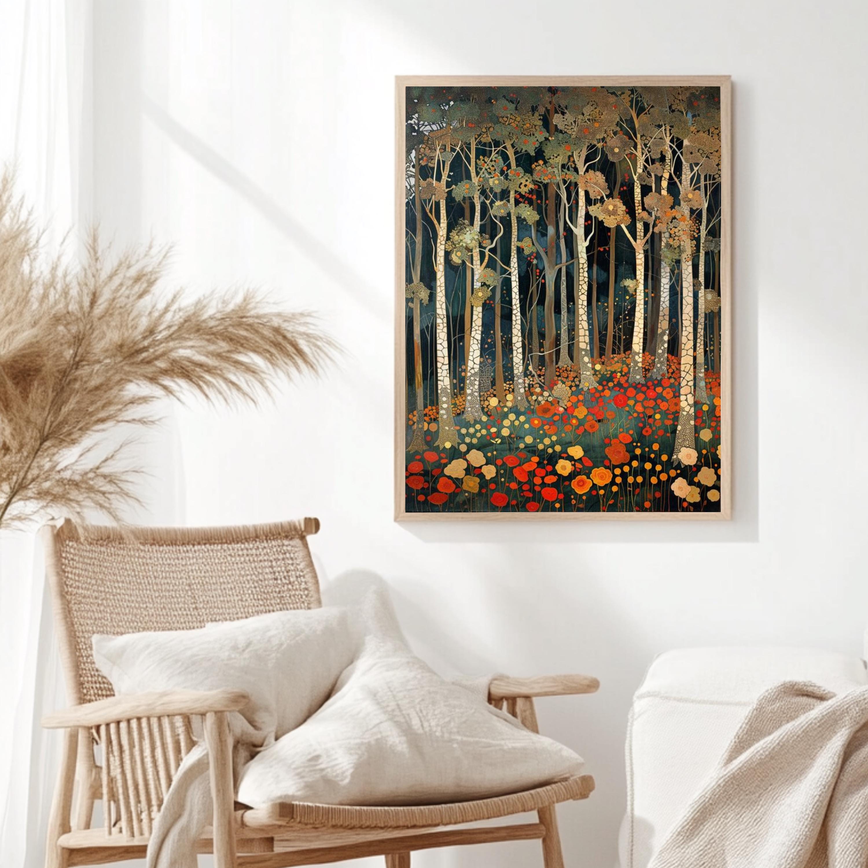 William Morris Forest Wall Art, Floral Woodland Canvas, Botanical Tree Nature Decor, Vintage Style Home Accent, Gift for Nature Lovers