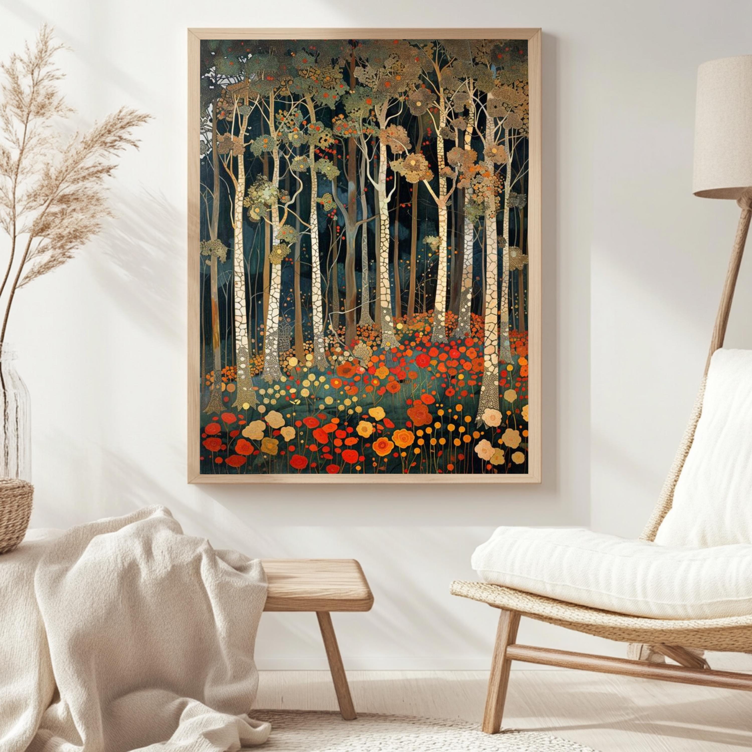 William Morris Forest Wall Art, Floral Woodland Canvas, Botanical Tree Nature Decor, Vintage Style Home Accent, Gift for Nature Lovers