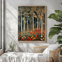 William Morris Forest Wall Art, Floral Woodland Canvas, Botanical Tree Nature Decor, Vintage Style Home Accent, Gift for Nature Lovers