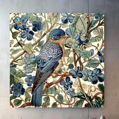 William Morris Wall Art Vintage Blue Bird, William Morris Inspired Print, Vintage Bird Home Decor, Gift for Bird Lovers