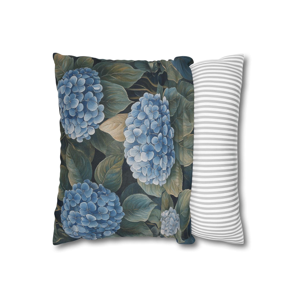 Vintage Hydrangea Floral Pillow, Blue Garden Cushion Cover, William Morris Inspired Throw Pillow, Botanical Nature Decor, Cottagecore Accent