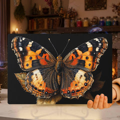 Monarch Butterfly Glass Cutting Board, Rustic Insect Art Kitchen Decor, Botanical Nature-Inspired Gift