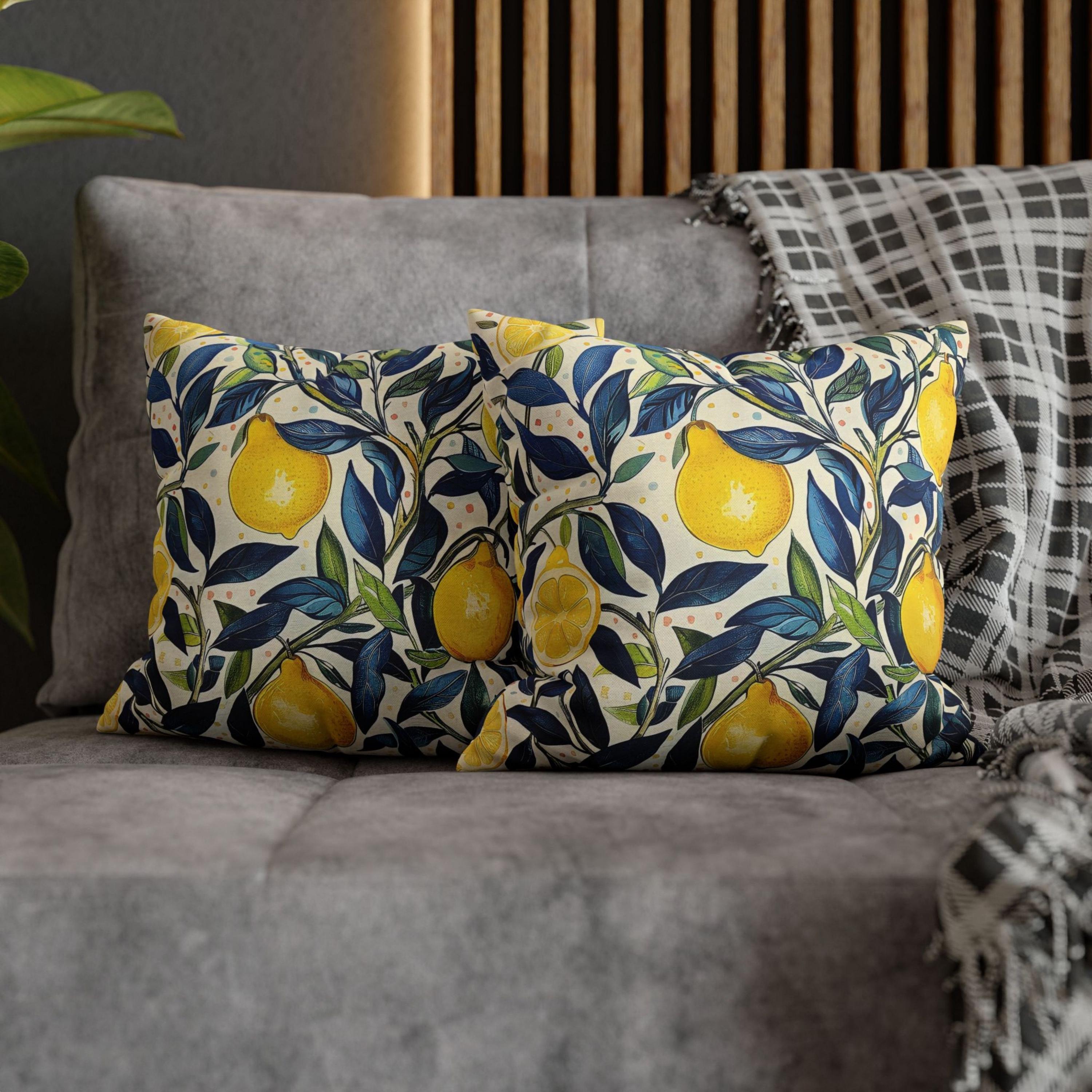 Lemon Tree Pillow William Morris Inspired Throw Cottagecore Flower Botanical Pillow Maximalist Luxury Aesthetic Cute Decor, Morris Inspired